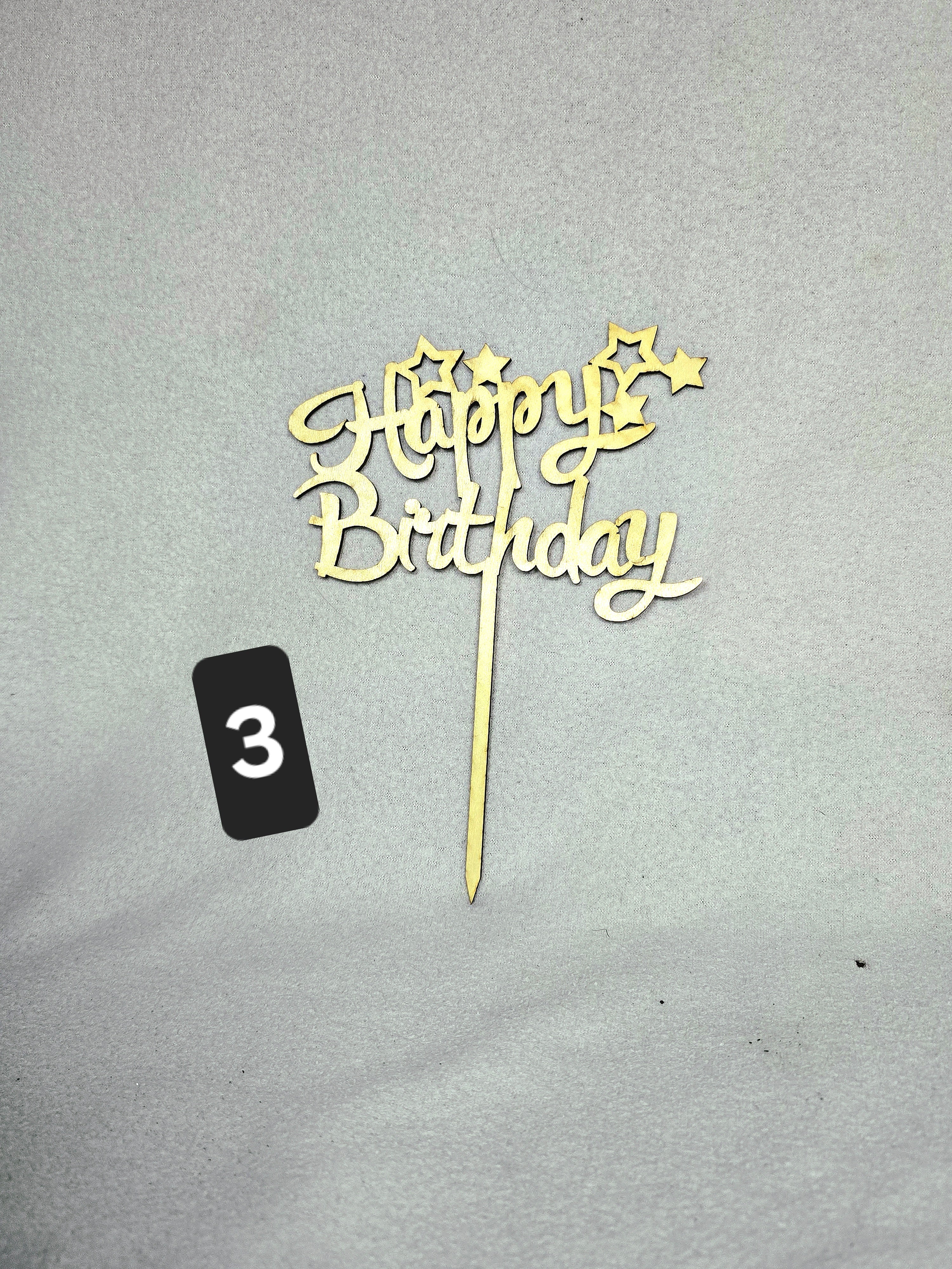 Happy Birthday Cake Topper aus Holz – 3 Designs + Wunschzahl
