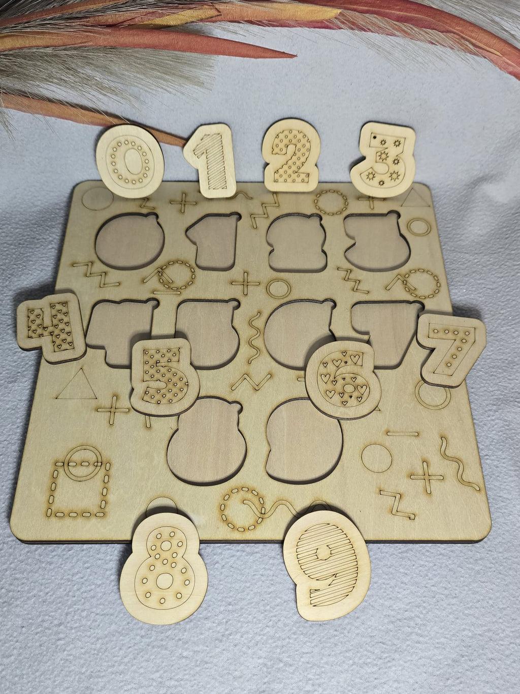 🧩 Lernpuzzle – Zahlen 0–9 | Motorik & Lernen aus Holz