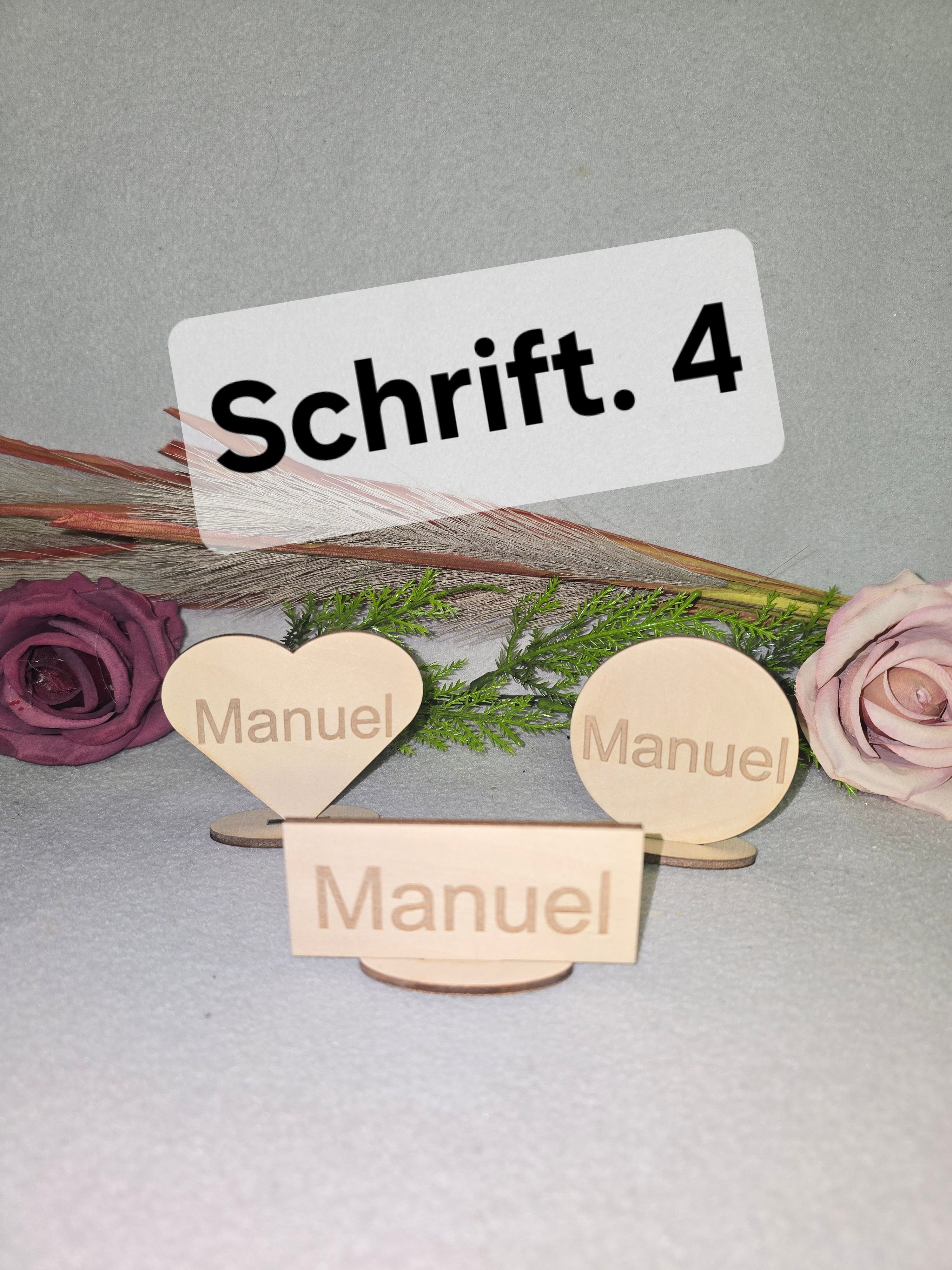 Personalisierte Namensschilder aus Holz | Platzkarten Hochzeit | Tischdeko mit Wunschname