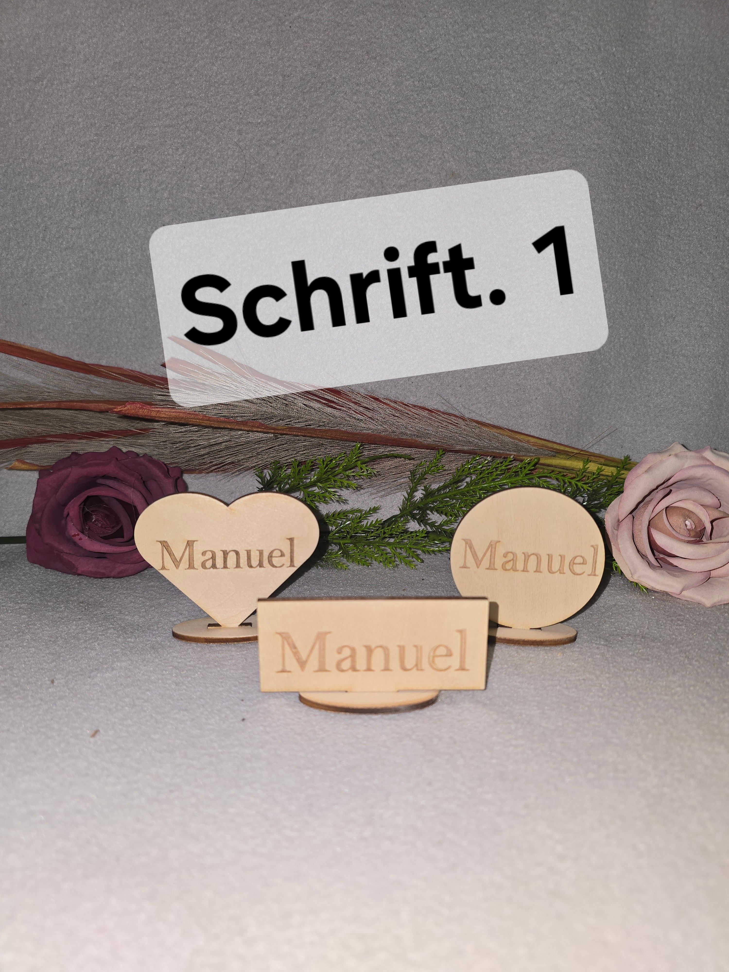 Personalisierte Namensschilder aus Holz | Platzkarten Hochzeit | Tischdeko mit Wunschname