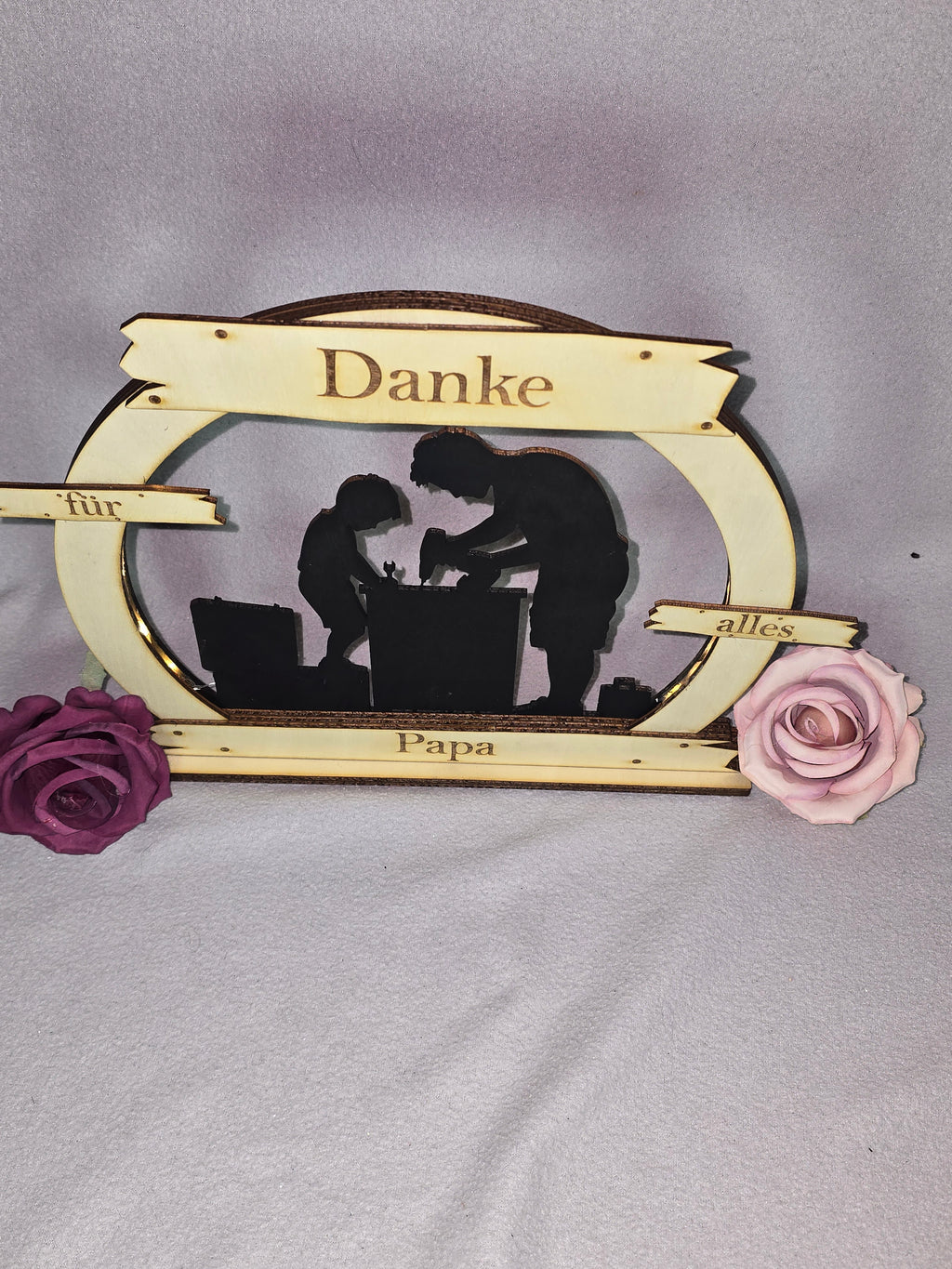 LED Deko „Danke Papa“ – Geschenk mit 3 Lichtmodi (Dauerlicht & Blinkfunktion)