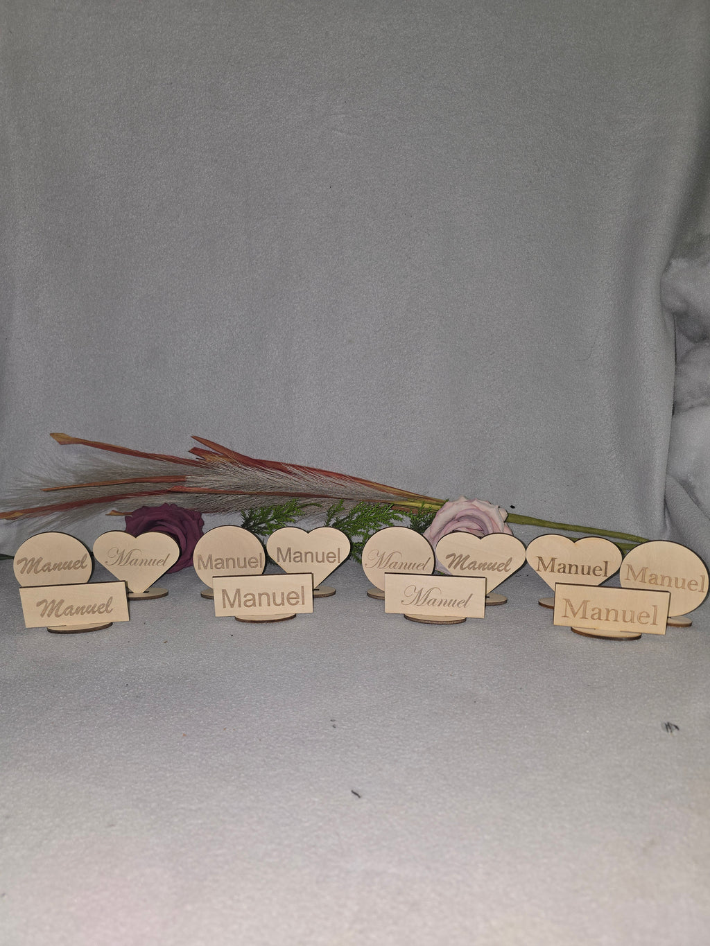 Personalisierte Namensschilder aus Holz | Platzkarten Hochzeit | Tischdeko mit Wunschname