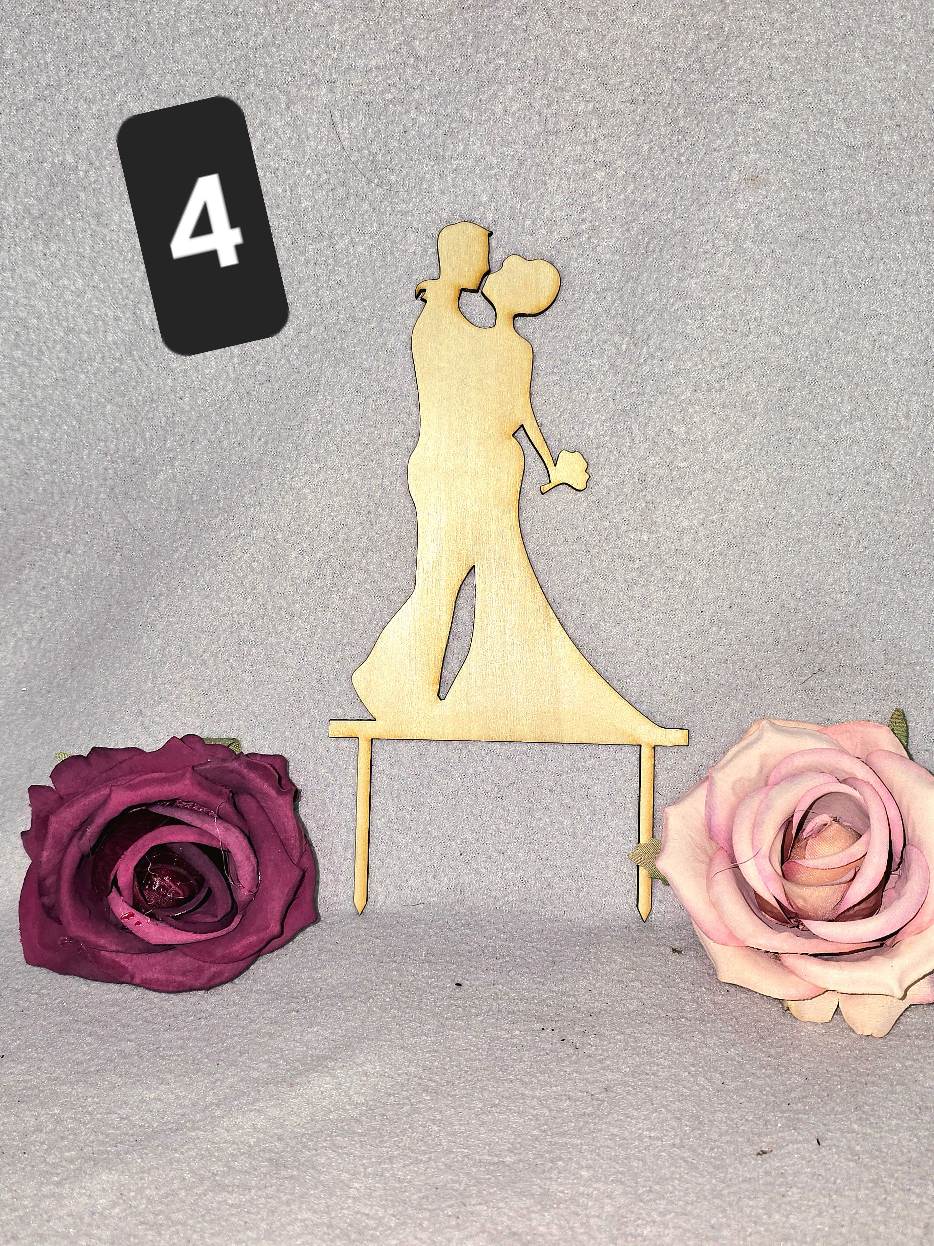 Hochzeit Cake Topper aus Holz – 6 Motive wählbar – Mr & Mrs / Love – Handgefertigt