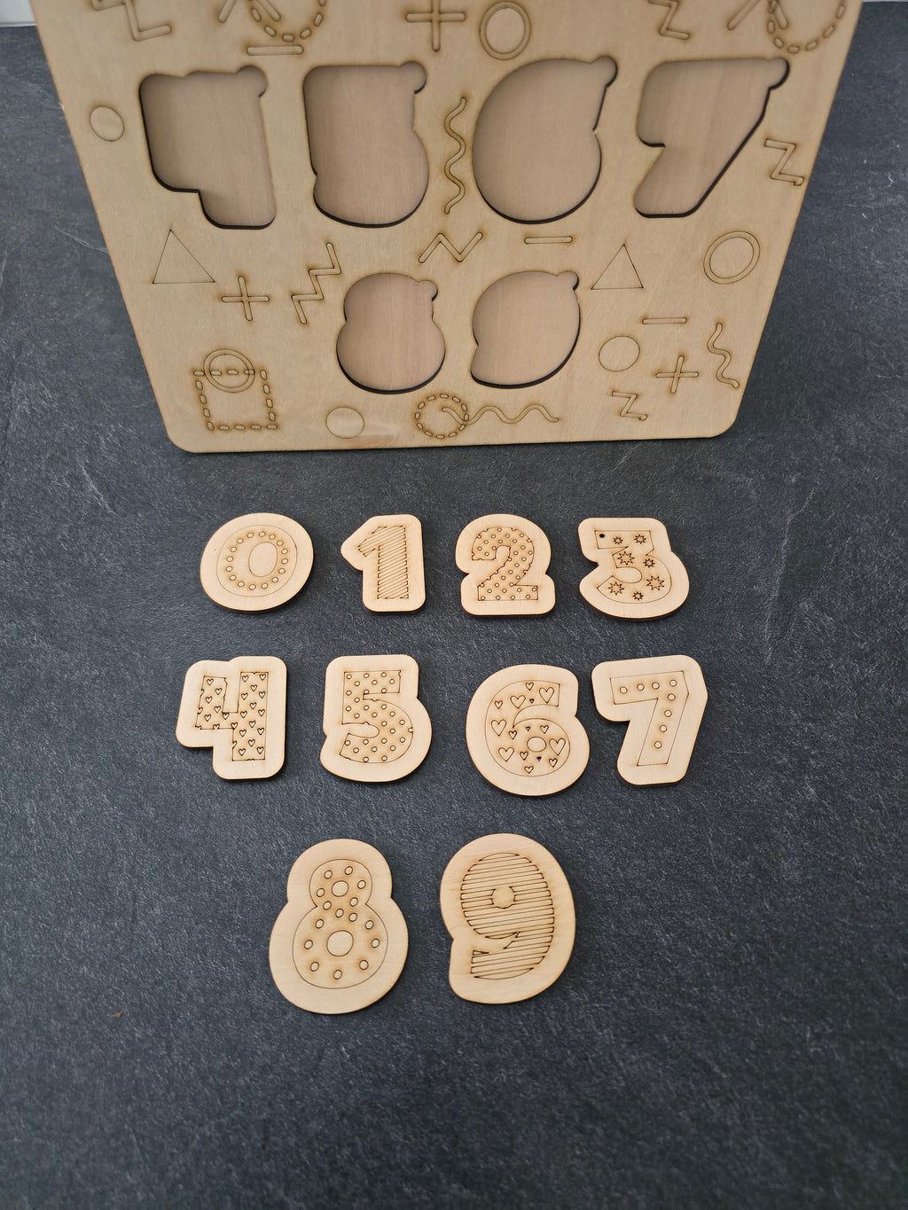 🧩 Lernpuzzle – Zahlen 0–9 | Motorik & Lernen aus Holz