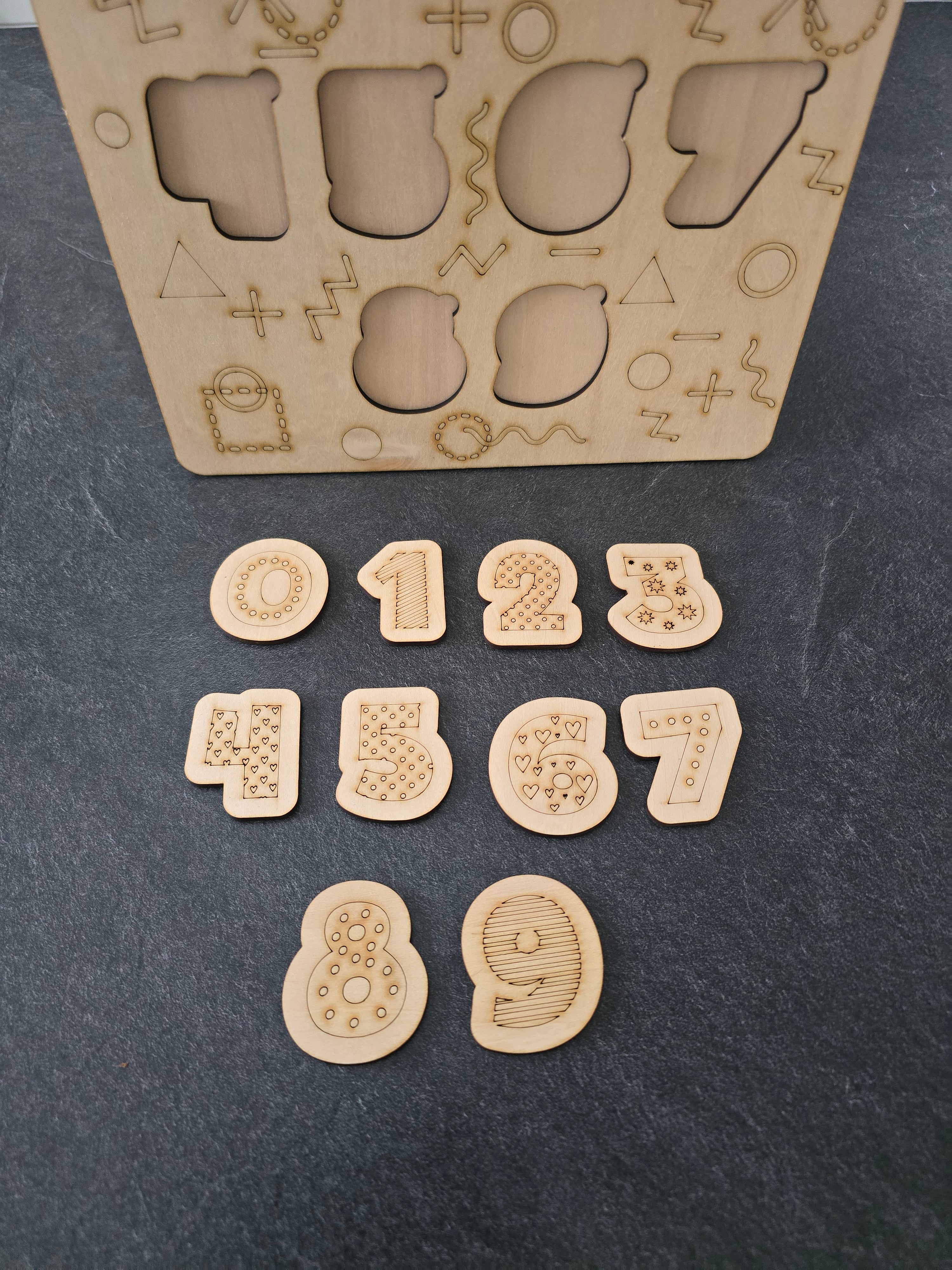 🧩 Lernpuzzle – Zahlen 0–9 | Motorik & Lernen aus Holz