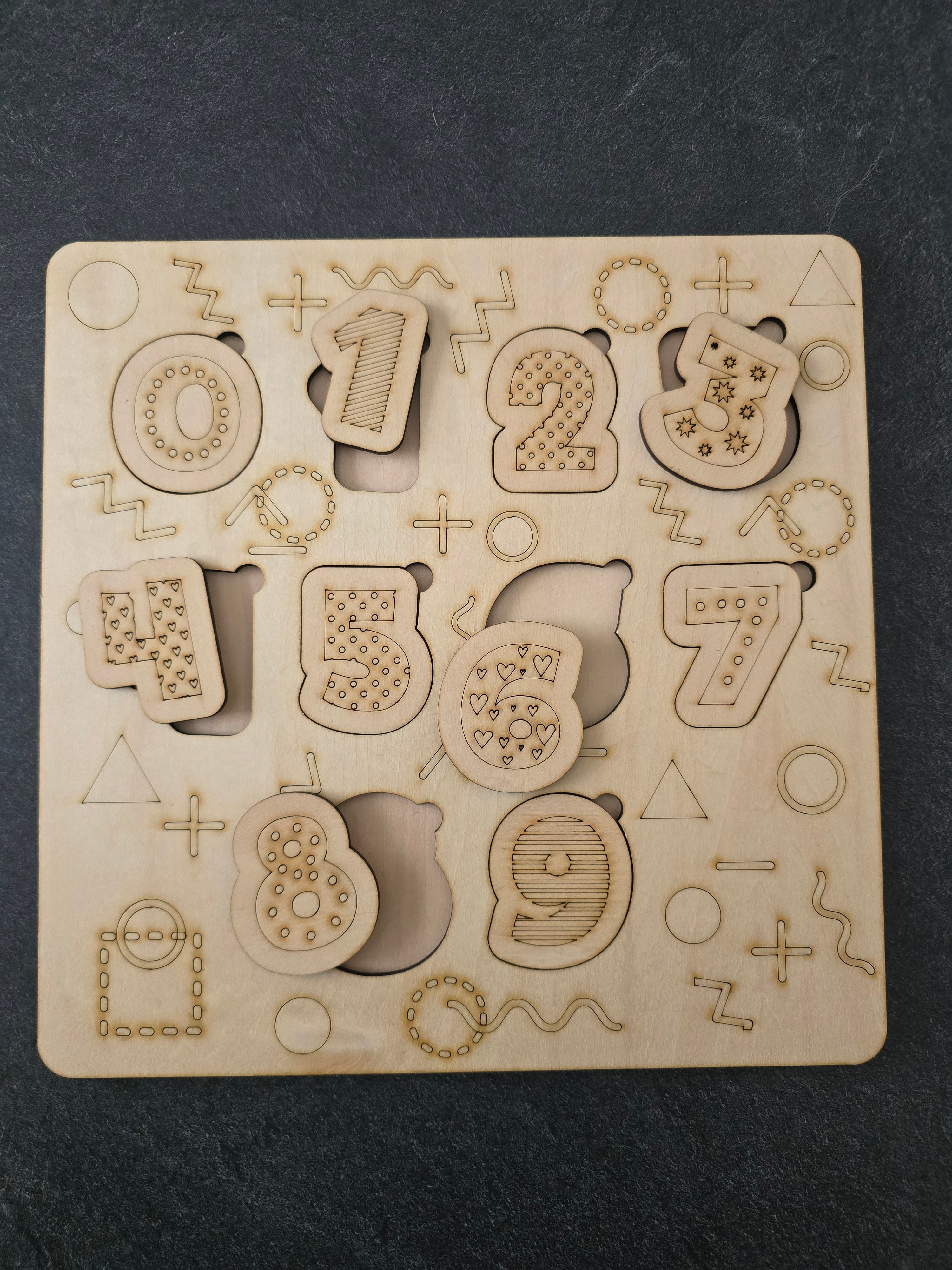 🧩 Lernpuzzle – Zahlen 0–9 | Motorik & Lernen aus Holz