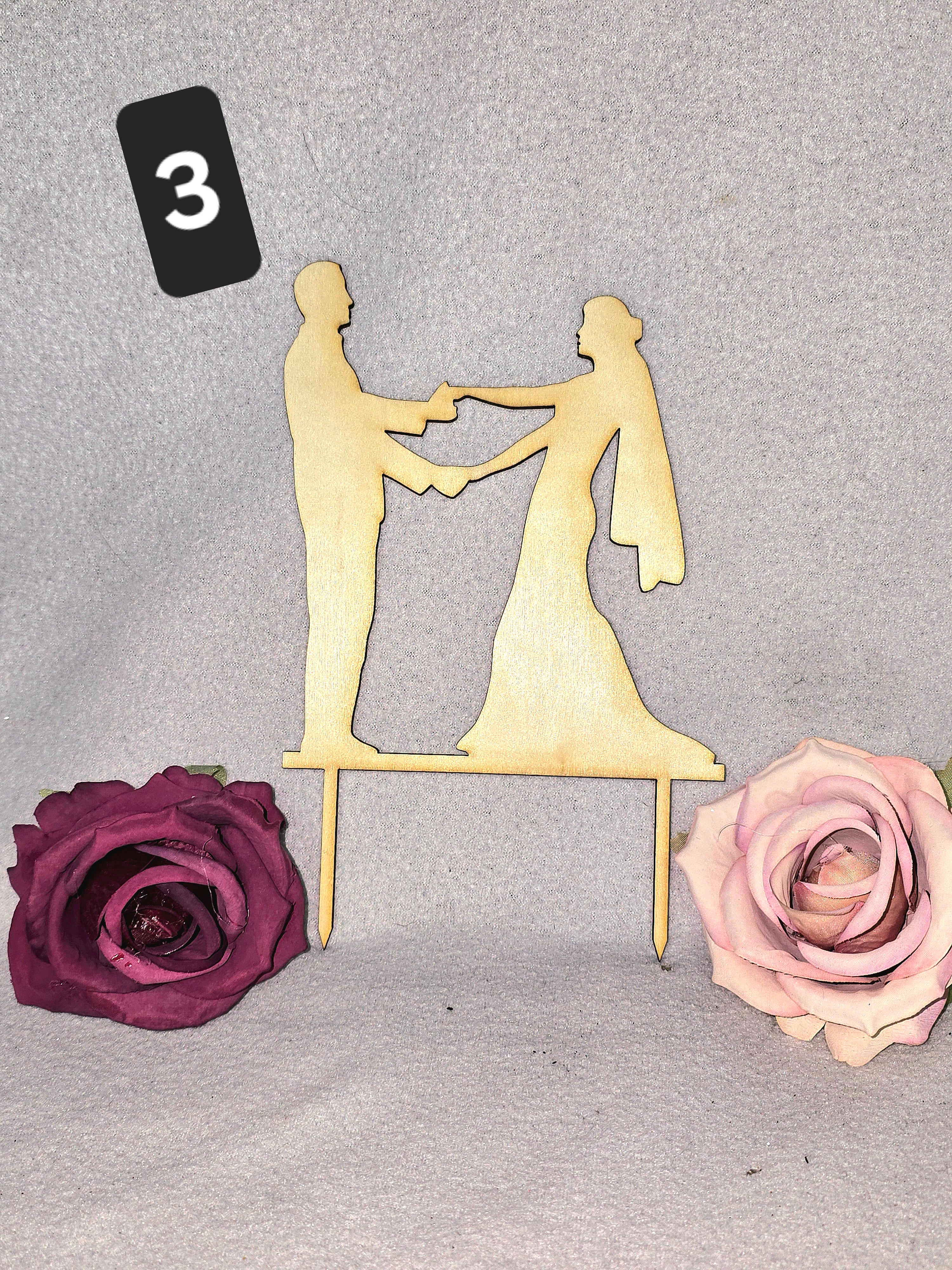 Hochzeit Cake Topper aus Holz – 6 Motive wählbar – Mr & Mrs / Love – Handgefertigt