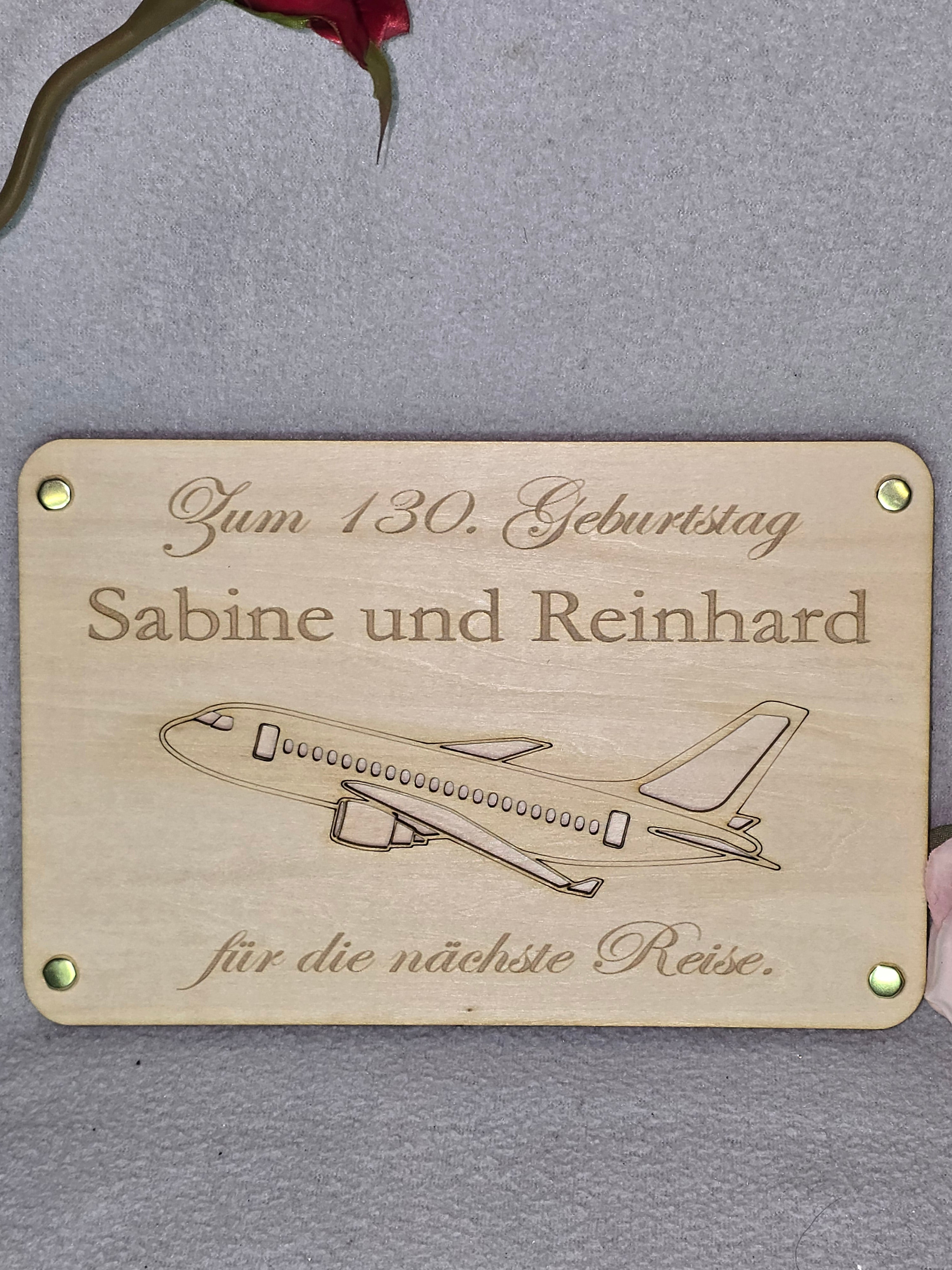 Personalisierte Geldkarte aus Holz – Geschenk zum Geburtstag, Jubiläum oder Reise | Graviert & individuell