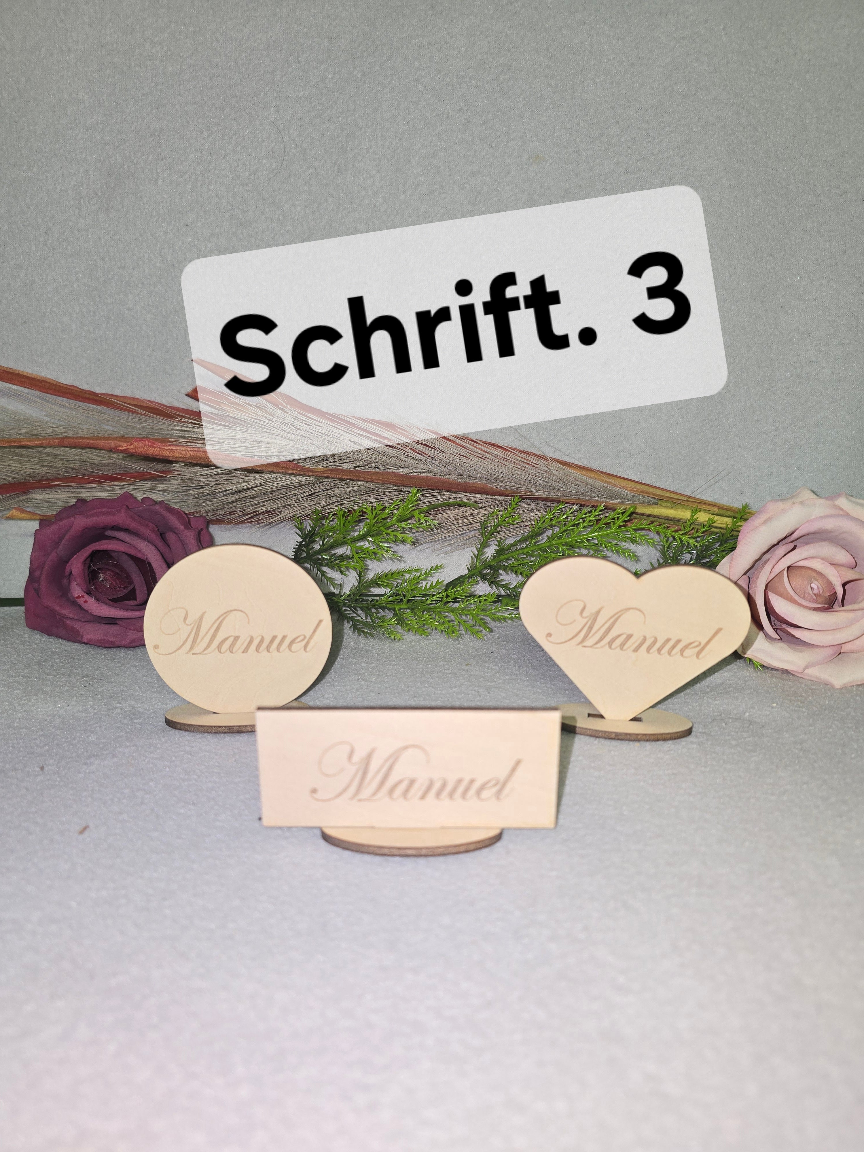 Personalisierte Namensschilder aus Holz | Platzkarten Hochzeit | Tischdeko mit Wunschname
